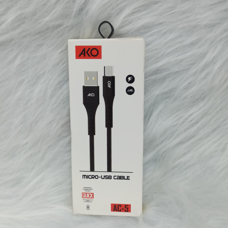 کابل میکرو Ako مدل Ac-5 فست شارژ ضدبرش اصل چین