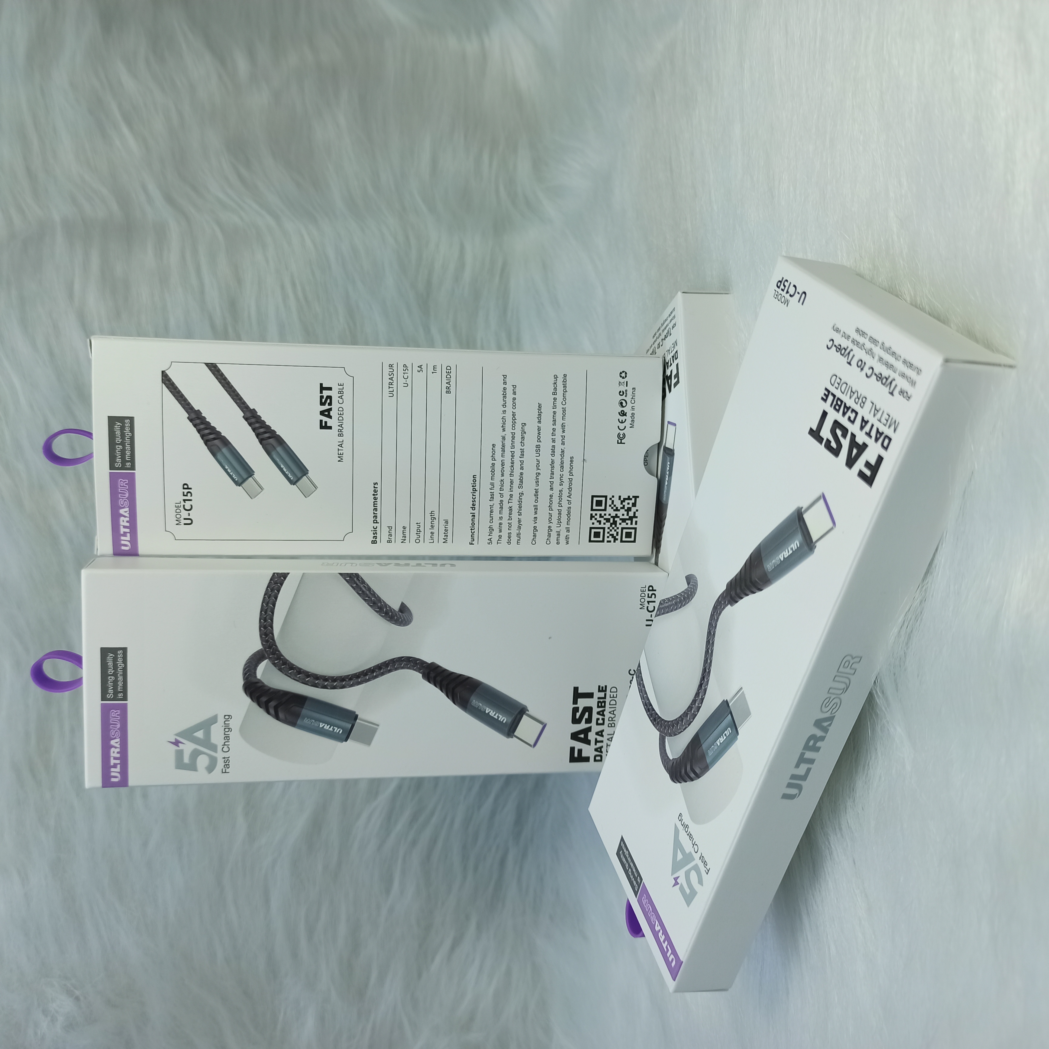 کابل شارژ دو سر تایپ سی اولتراسور مدل U-C15p