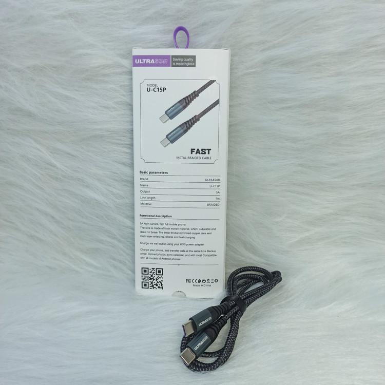 کابل شارژ دو سر تایپ سی اولتراسور مدل U-C15p