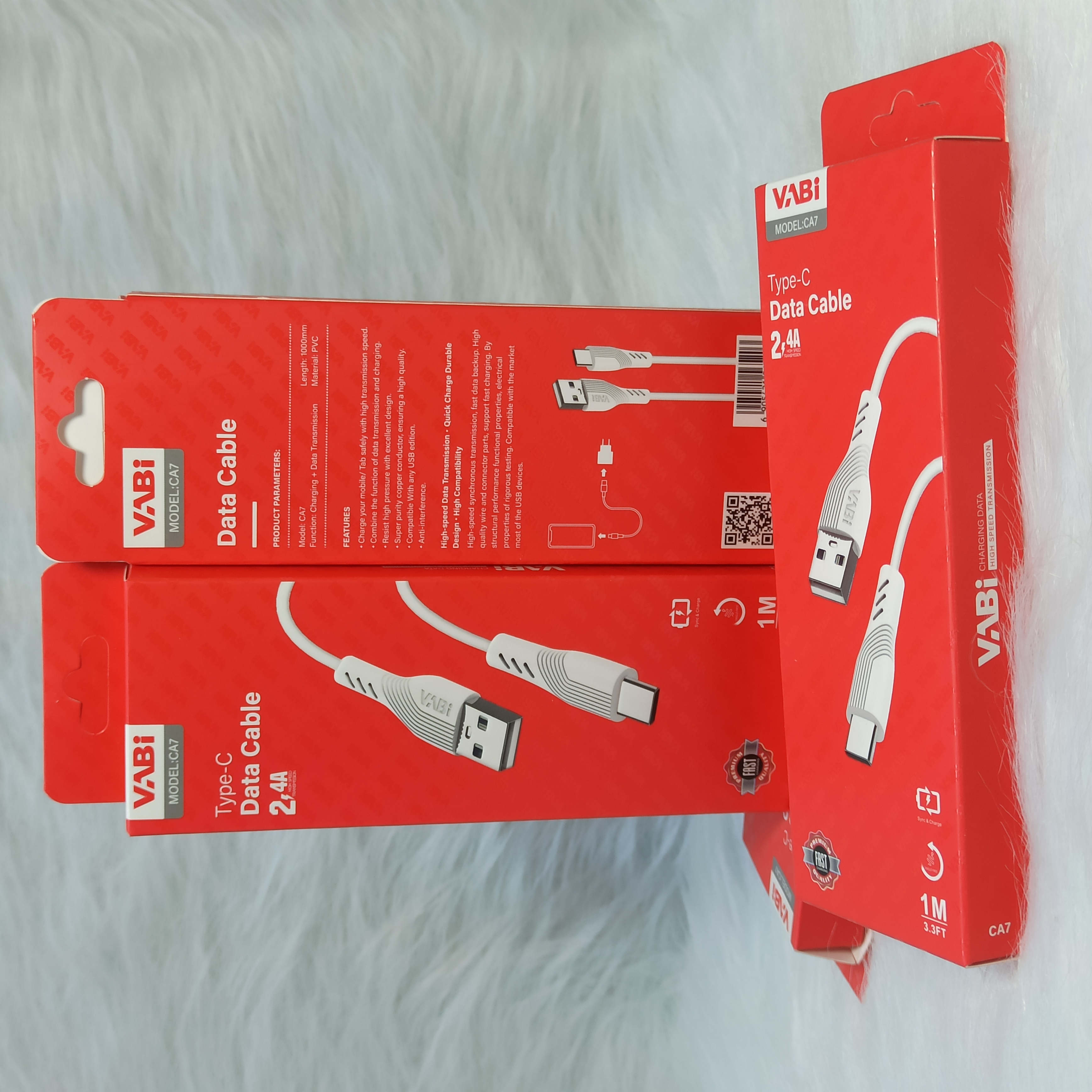 کابل شارژ فست VABI Type-C مدل CA7 - سفید