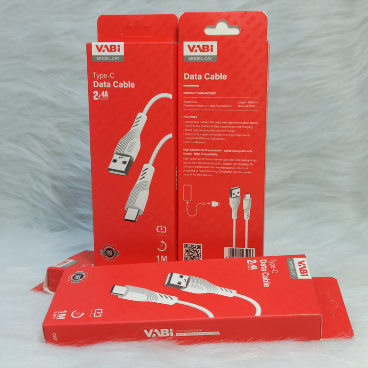 کابل شارژ فست VABI Type-C مدل CA7 - سفید