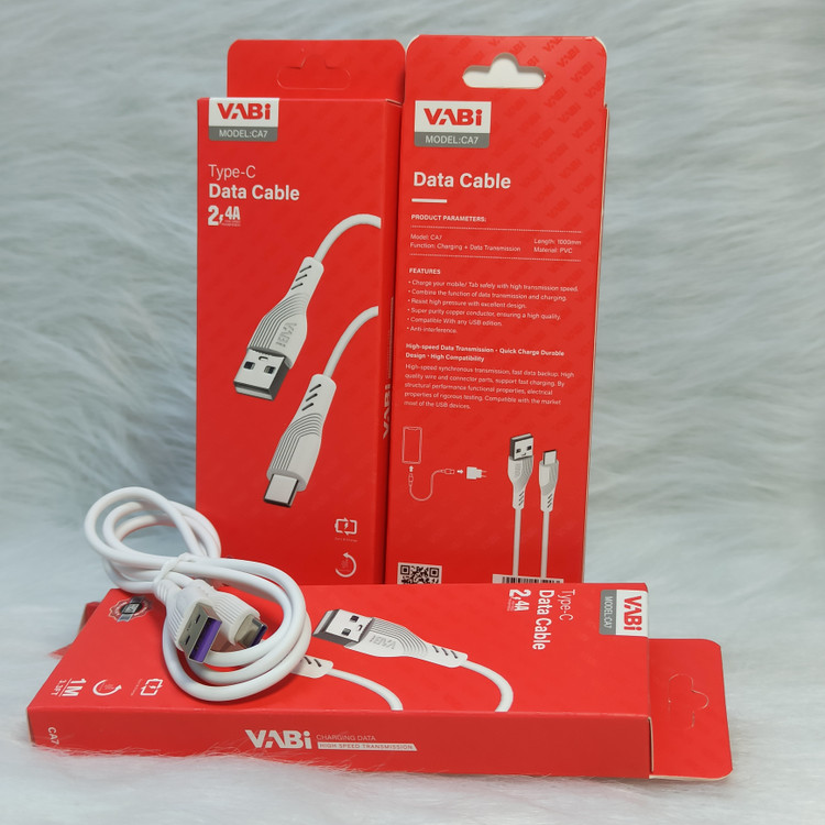 کابل شارژ فست VABI Type-C مدل CA7 - سفید
