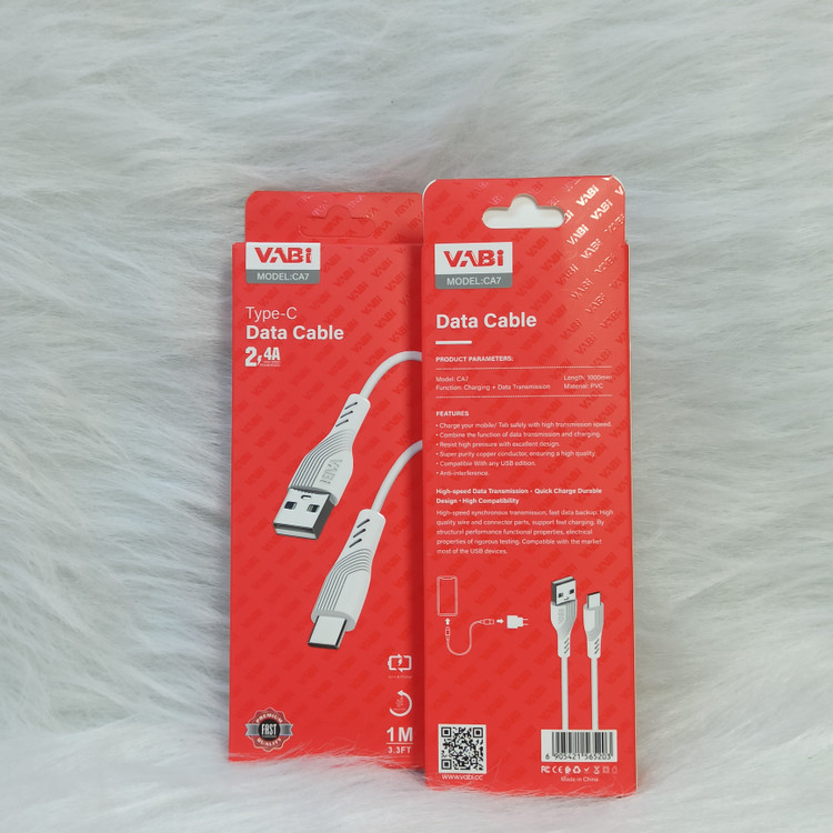 کابل شارژ فست VABI Type-C مدل CA7 - سفید