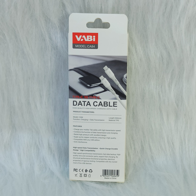 کابل شارژ دو سر تایپ سی vabi مدل CA84 کیفیت عالی