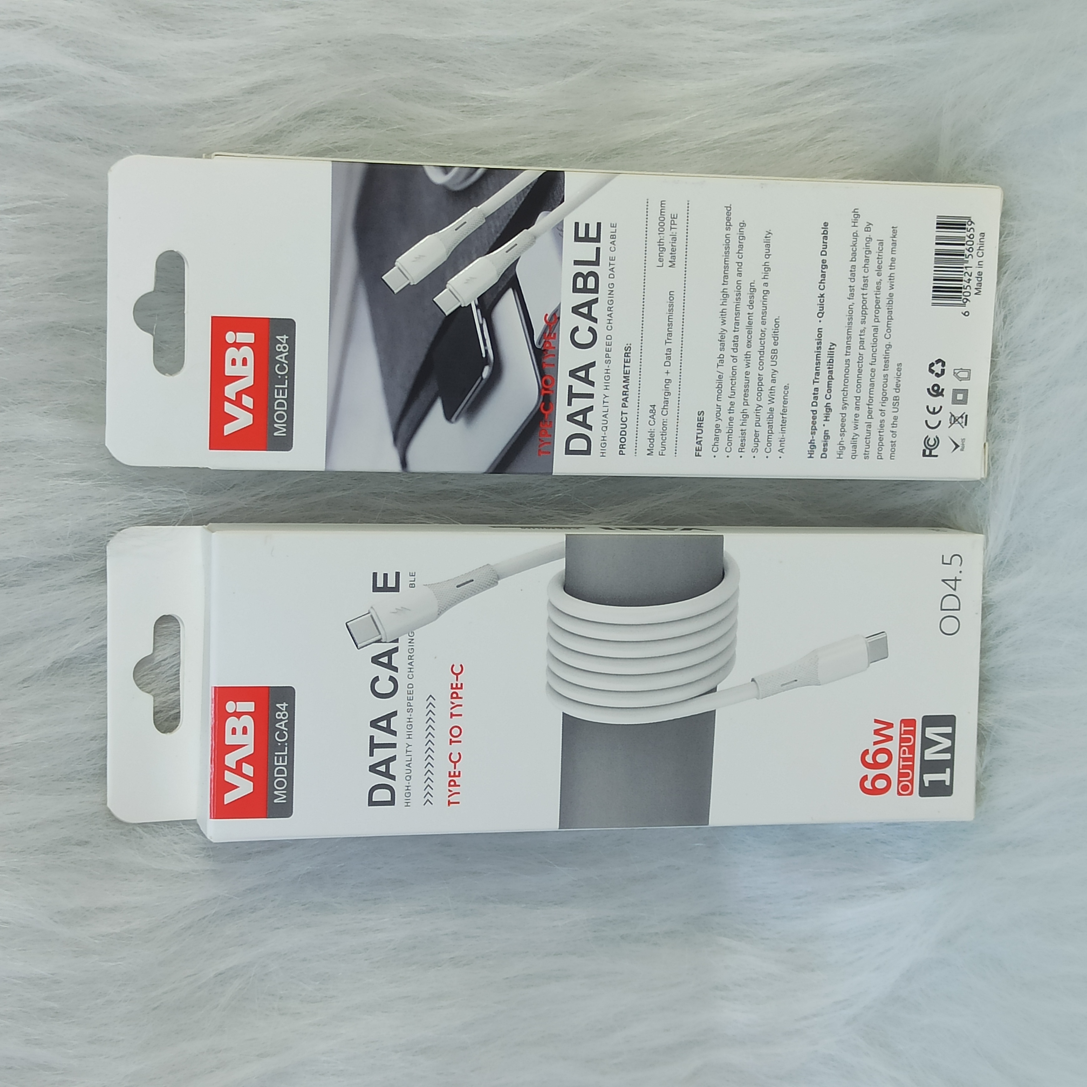 کابل شارژ دو سر تایپ سی vabi مدل CA84 کیفیت عالی