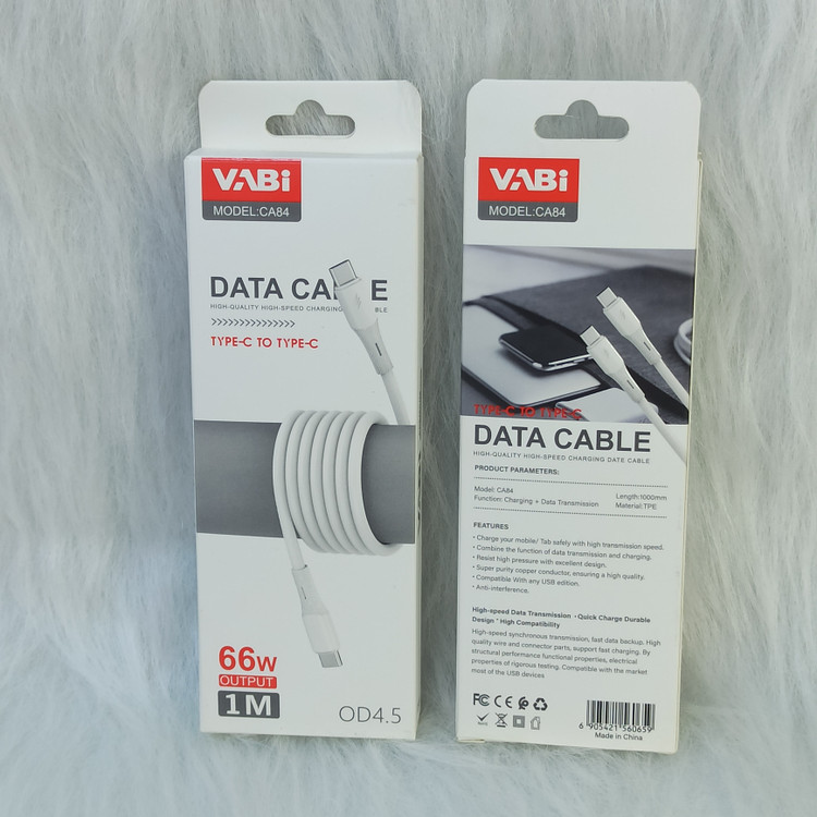 کابل شارژ دو سر تایپ سی vabi مدل CA84 کیفیت عالی