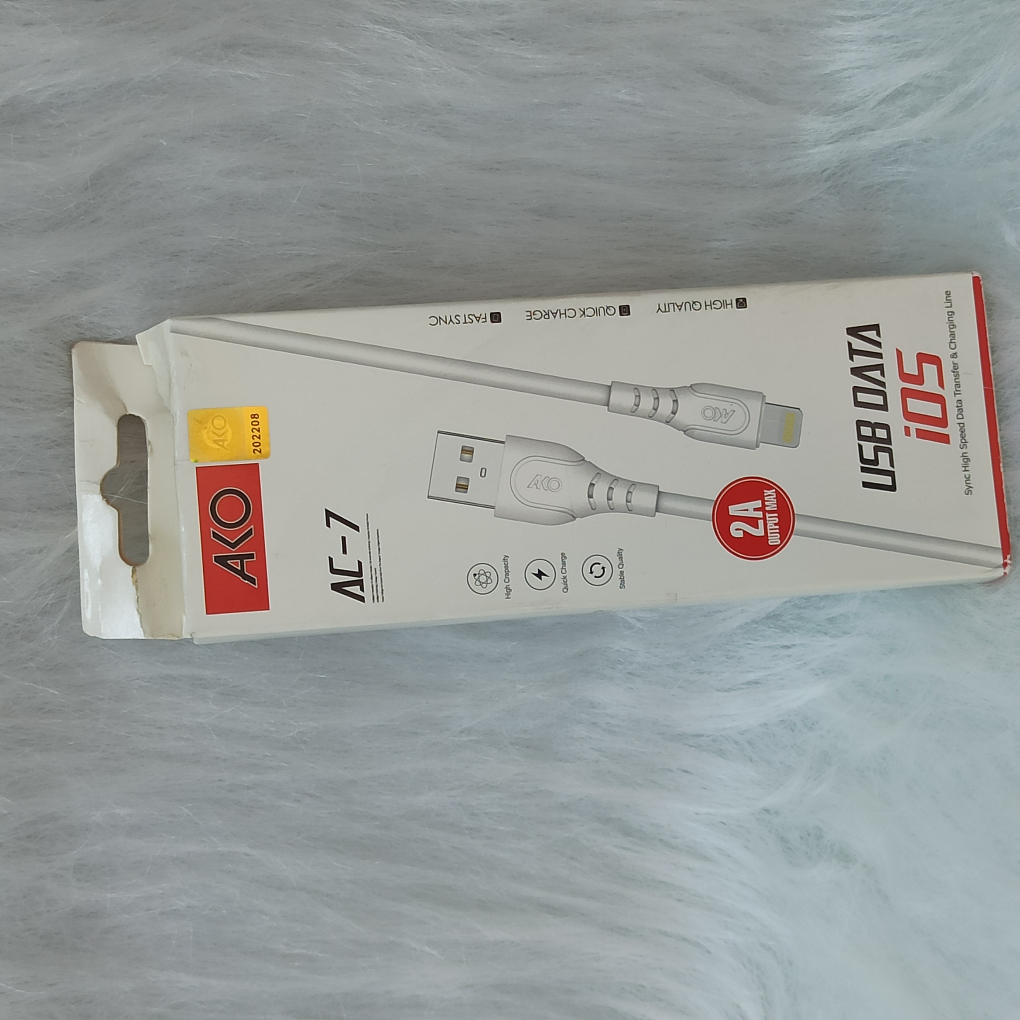 کابل تبدیل USB به لایتنینگ آکو مدل AC-7 طول 1متر