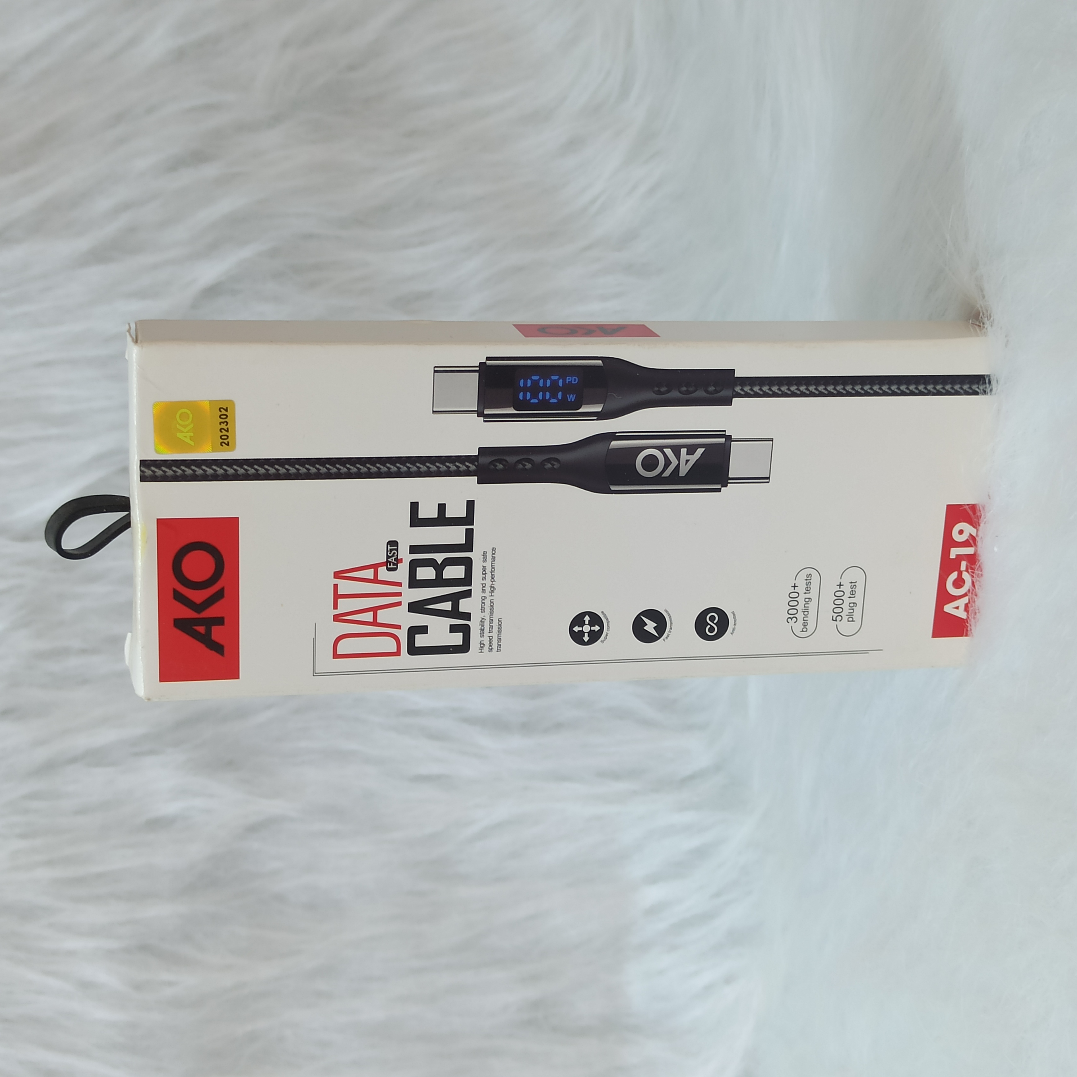 کابل تایپ سی به تایپ سی آکو AKO مدل AC_19 فست شارژ پرقدرت مناسب گوشی