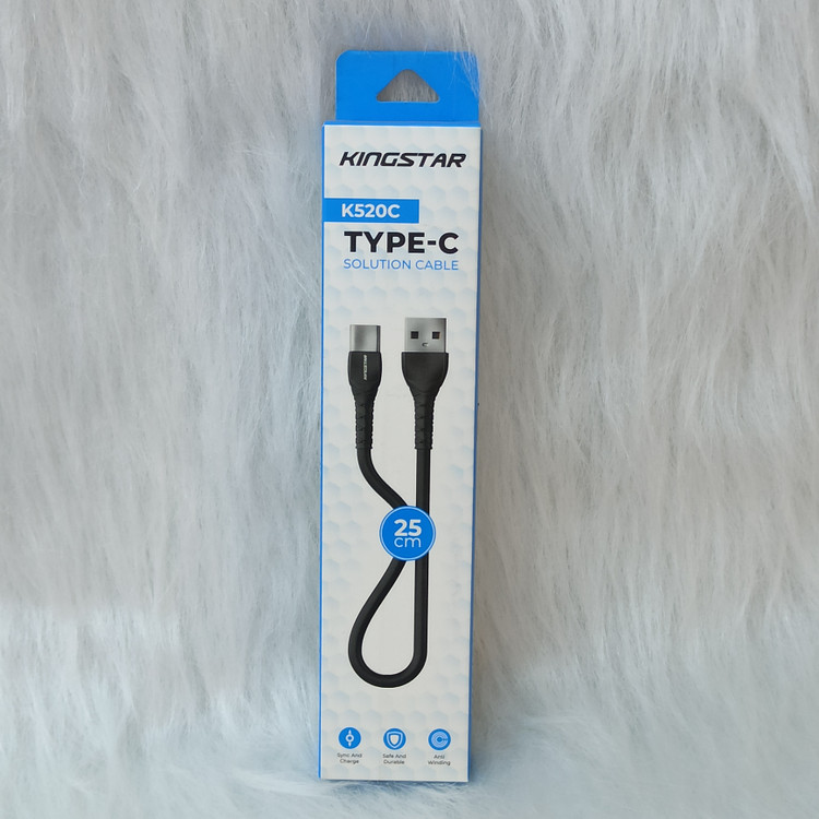 کابل تبدیل USB به USB-C کینگ استار مدل K520C طول 0.25 متر