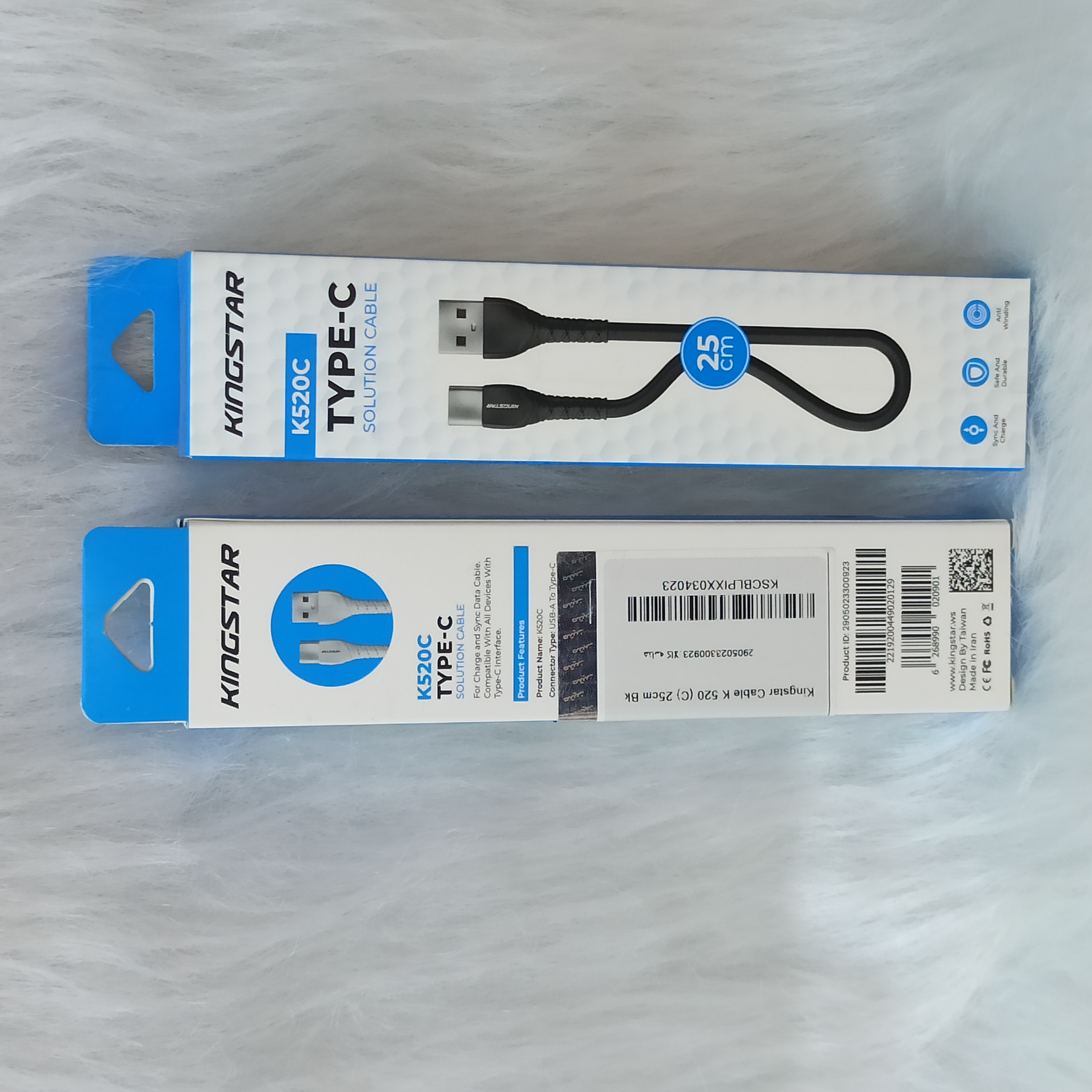 کابل تبدیل USB به USB-C کینگ استار مدل K520C طول 0.25 متر